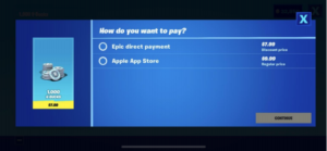 Fortnite payment choice
